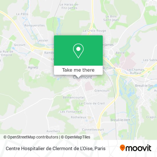 Centre Hospitalier de Clermont de L'Oise map