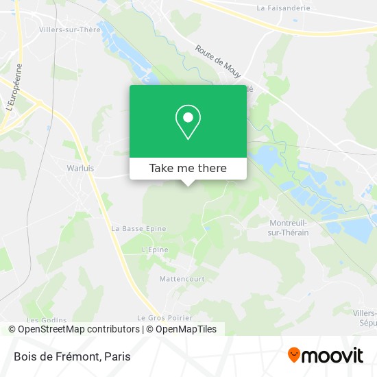 Bois de Frémont map