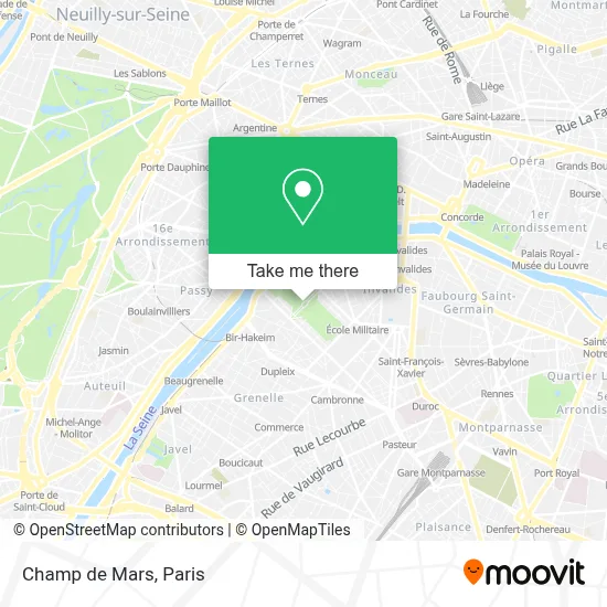Champ de Mars map