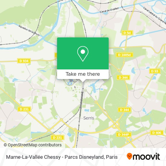 Mapa Marne-La-Vallée Chessy - Parcs Disneyland