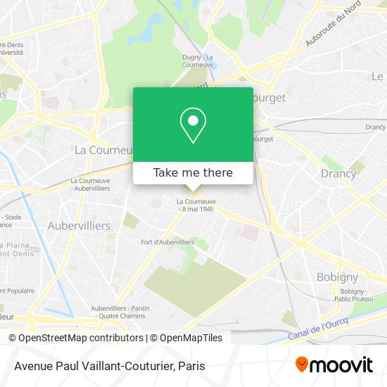 Mapa Avenue Paul Vaillant-Couturier