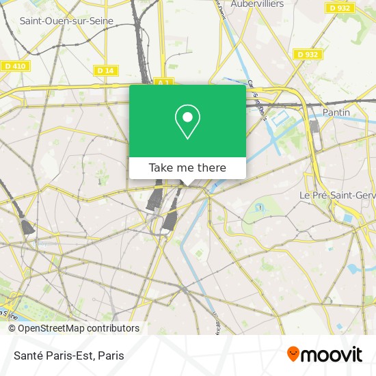 Santé Paris-Est map