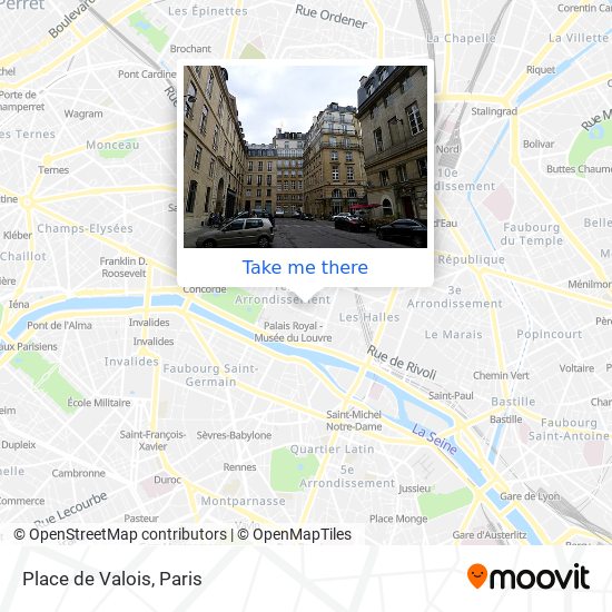 Mapa Place de Valois