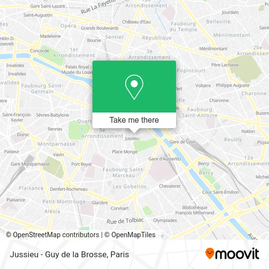 Jussieu - Guy de la Brosse map