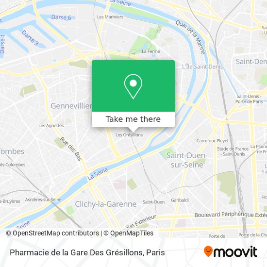 Mapa Pharmacie de la Gare Des Grésillons