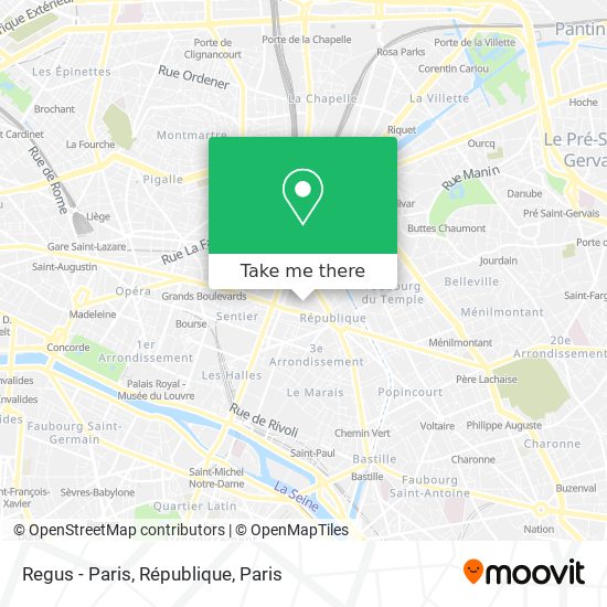 Mapa Regus - Paris, République