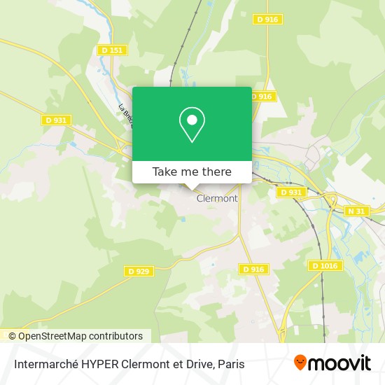 Mapa Intermarché HYPER Clermont et Drive