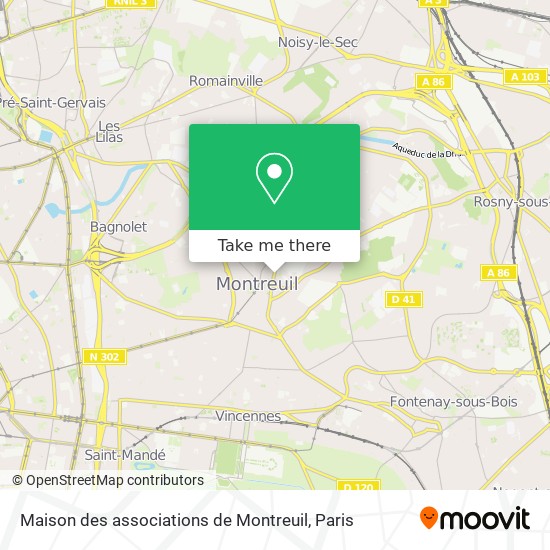 Maison des associations de Montreuil map