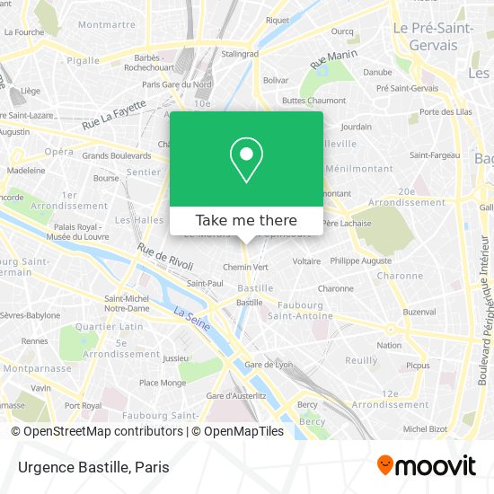 Mapa Urgence Bastille
