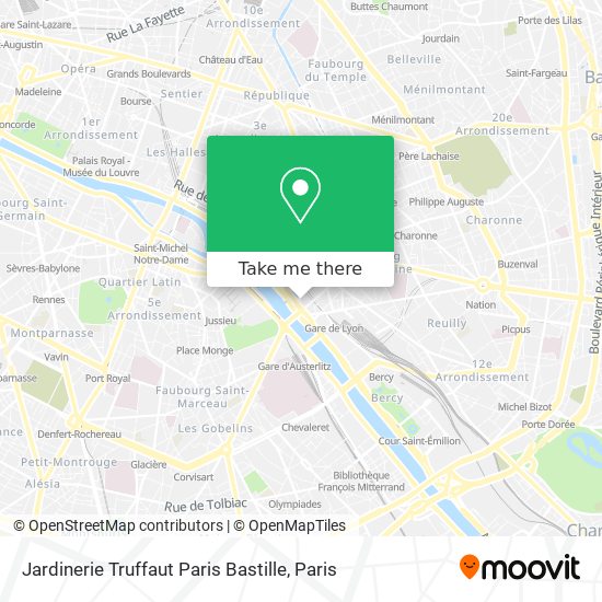Mapa Jardinerie Truffaut Paris Bastille