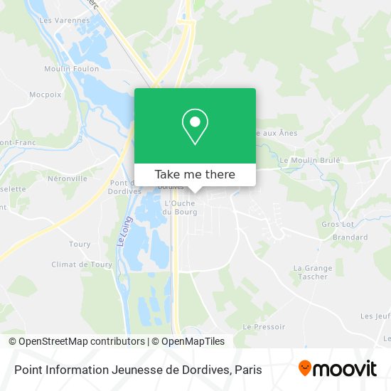 Mapa Point Information Jeunesse de Dordives