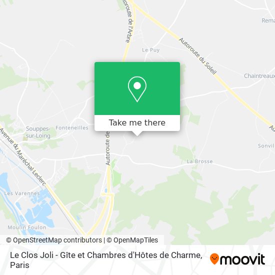 Mapa Le Clos Joli - Gîte et Chambres d'Hôtes de Charme