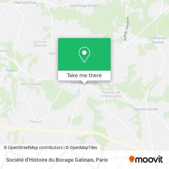Mapa Société d'Histoire du Bocage Gatinais