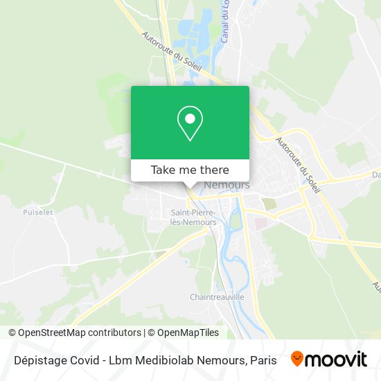 Dépistage Covid - Lbm Medibiolab Nemours map