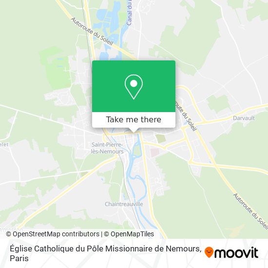 Mapa Église Catholique du Pôle Missionnaire de Nemours