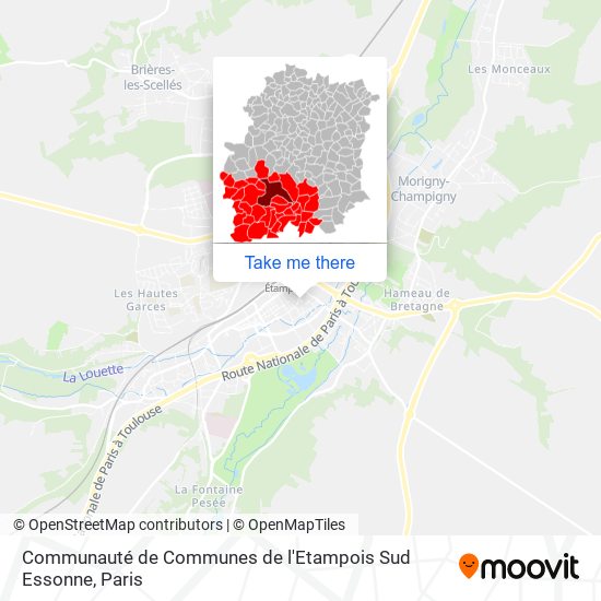 Mapa Communauté de Communes de l'Etampois Sud Essonne