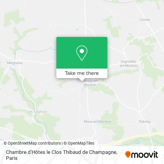 Chambre d'Hôtes le Clos Thibaud de Champagne map