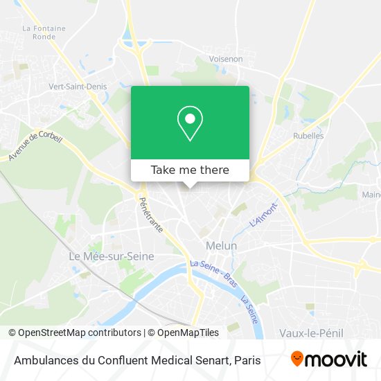 Mapa Ambulances du Confluent Medical Senart