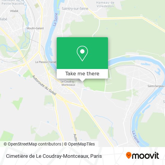 Mapa Cimetière de Le Coudray-Montceaux