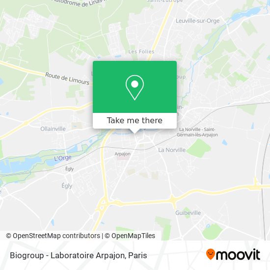 Biogroup - Laboratoire Arpajon map