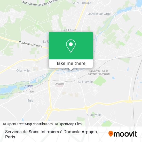 Mapa Services de Soins Infirmiers à Domicile Arpajon