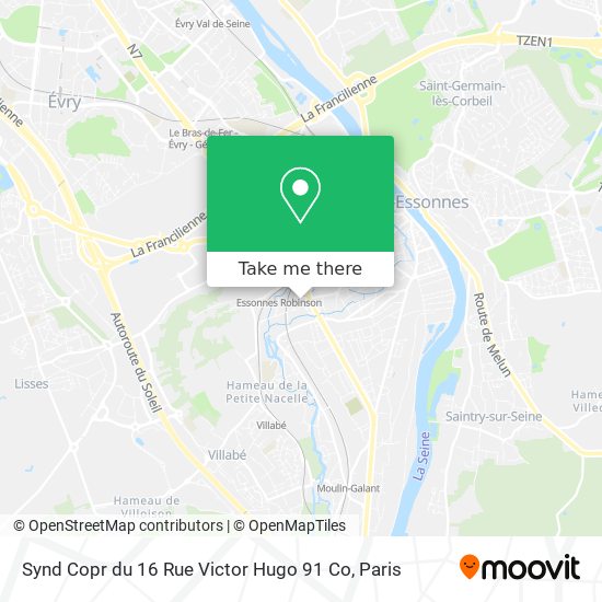 Synd Copr du 16 Rue Victor Hugo 91 Co map