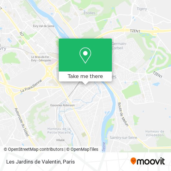 Mapa Les Jardins de Valentin