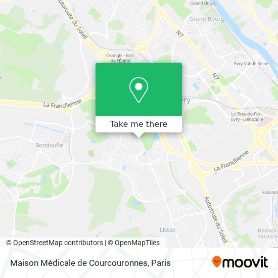 Mapa Maison Médicale de Courcouronnes