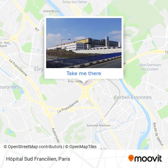 Hôpital Sud Francilien map