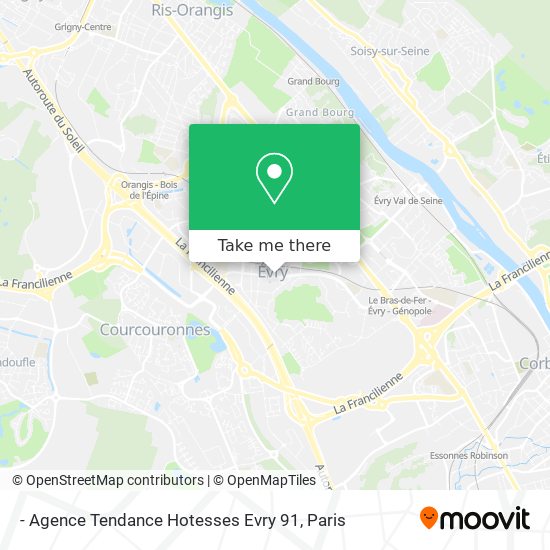 Mapa - Agence Tendance Hotesses Evry 91