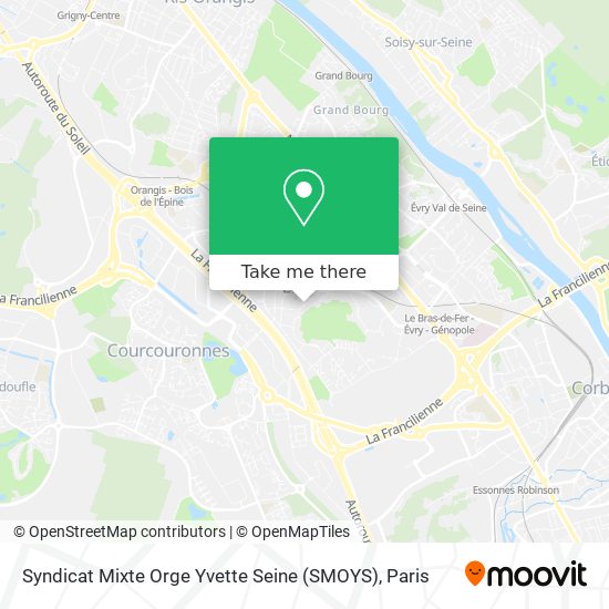 Mapa Syndicat Mixte Orge Yvette Seine (SMOYS)