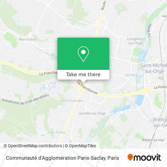 Mapa Communauté d'Agglomération Paris-Saclay