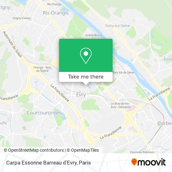 Mapa Carpa Essonne Barreau d'Evry