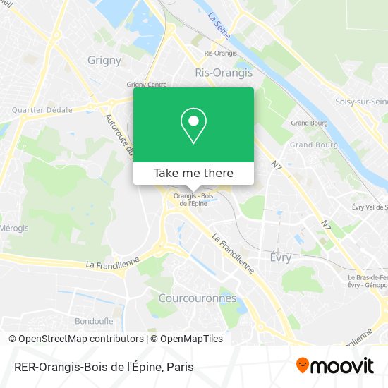 Mapa RER-Orangis-Bois de l'Épine