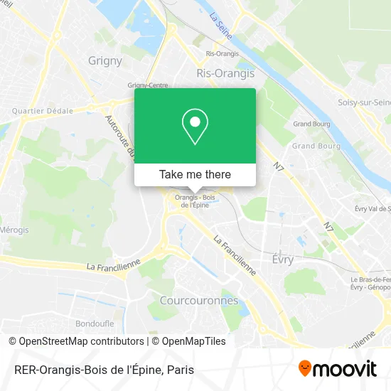 RER-Orangis-Bois de l'Épine map