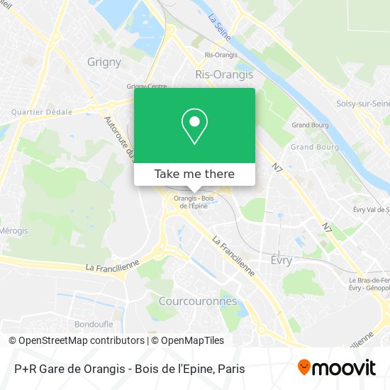 Mapa P+R Gare de Orangis - Bois de l'Epine