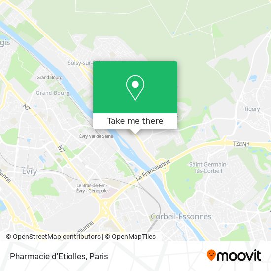 Mapa Pharmacie d'Etiolles