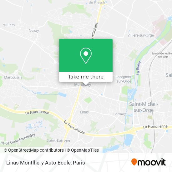 Linas Montlhéry Auto Ecole map