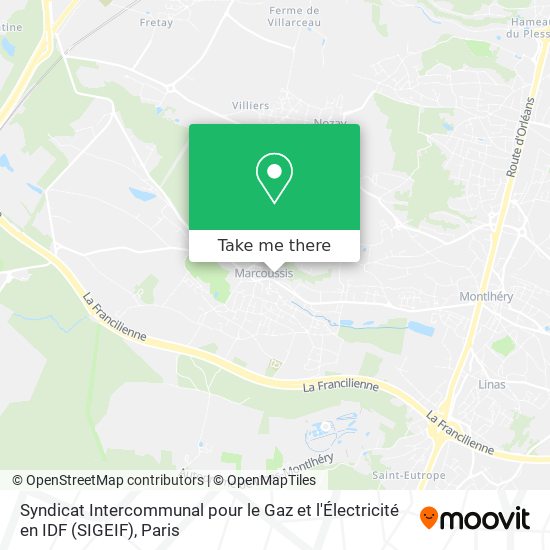 Syndicat Intercommunal pour le Gaz et l'Électricité en IDF (SIGEIF) map