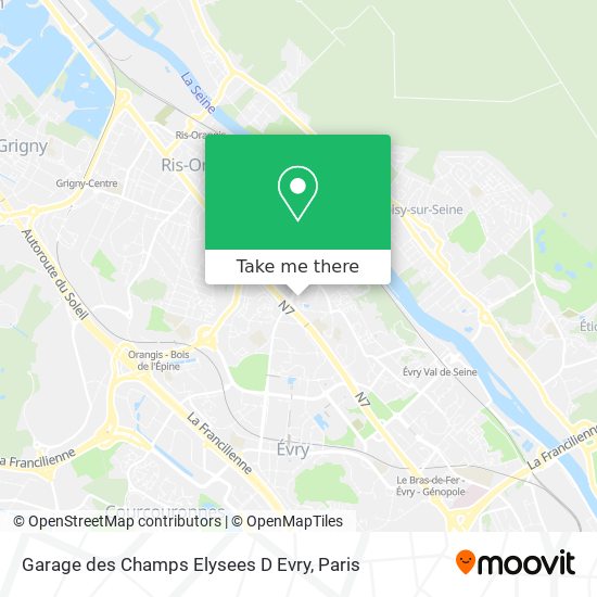 Mapa Garage des Champs Elysees D Evry