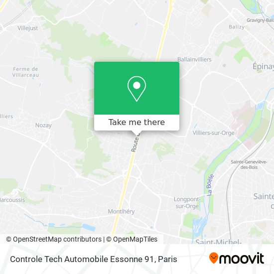 Mapa Controle Tech Automobile Essonne 91