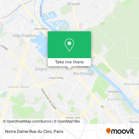 Mapa Notre Dame-Rue du Clos