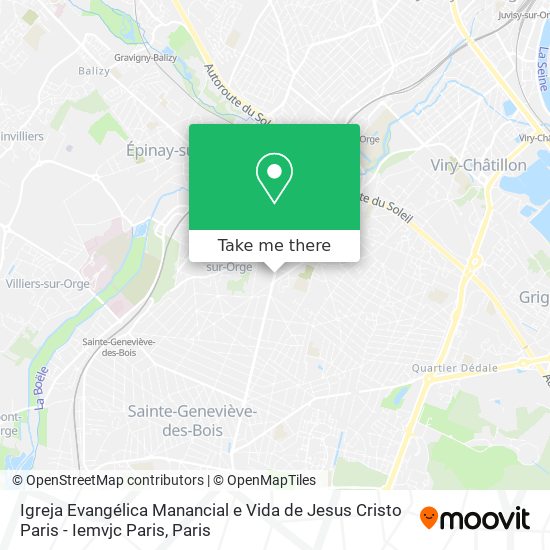 Mapa Igreja Evangélica Manancial e Vida de Jesus Cristo Paris - Iemvjc Paris