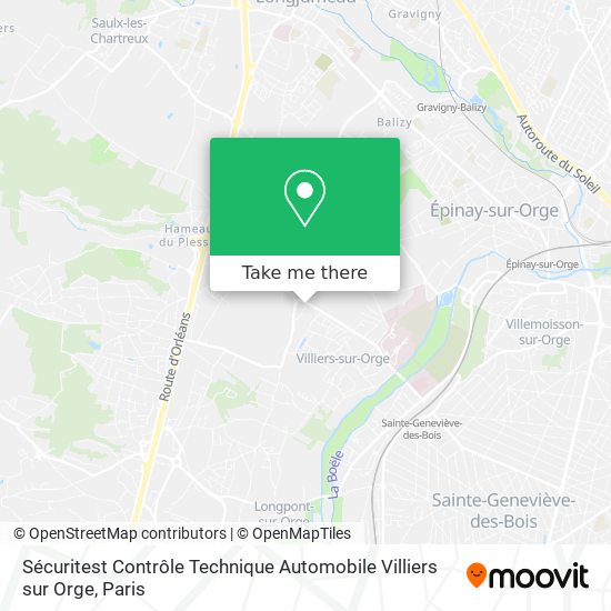 Sécuritest Contrôle Technique Automobile Villiers sur Orge map
