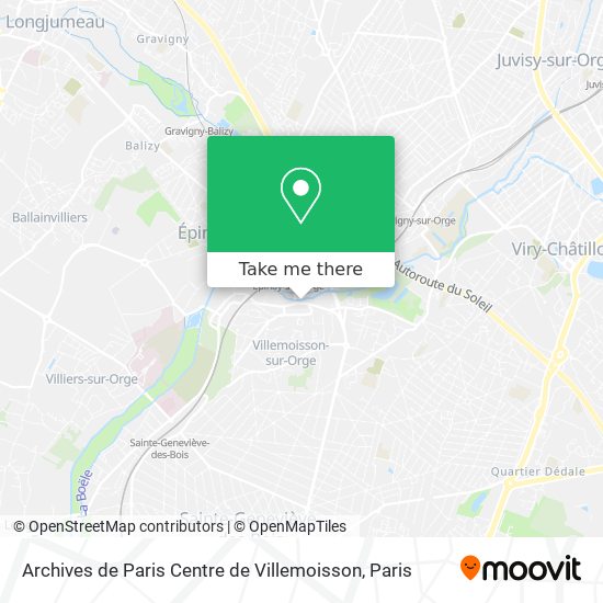Mapa Archives de Paris Centre de Villemoisson