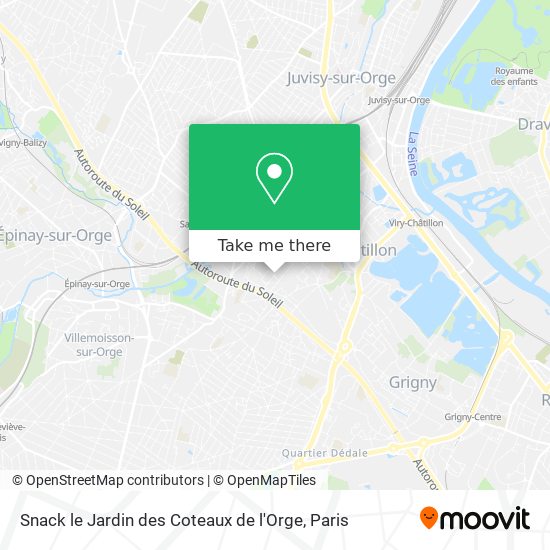 Snack le Jardin des Coteaux de l'Orge map