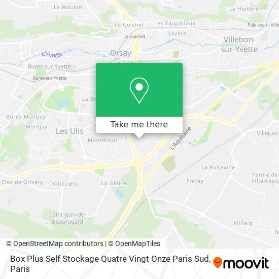 Box Plus Self Stockage Quatre Vingt Onze Paris Sud map