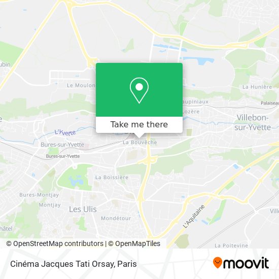 Mapa Cinéma Jacques Tati Orsay