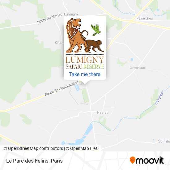 Le Parc des Felins map