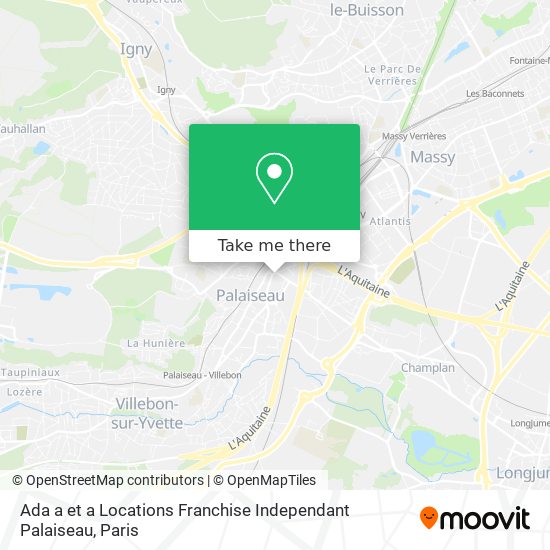 Ada a et a Locations Franchise Independant Palaiseau map